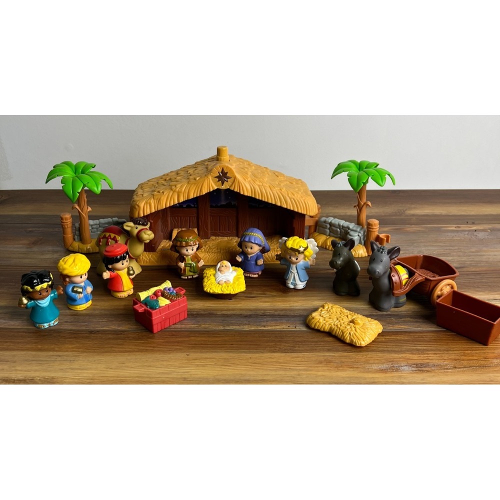 Fisher Price Little People Nativity Set Deluxe Christmas Story Light Up Star